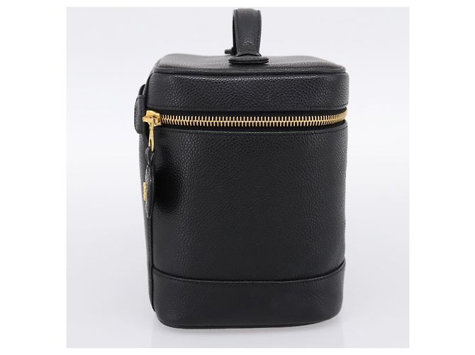 Beauty case Chanel Vintage Timeless Caviar Tall Nero - vista 3