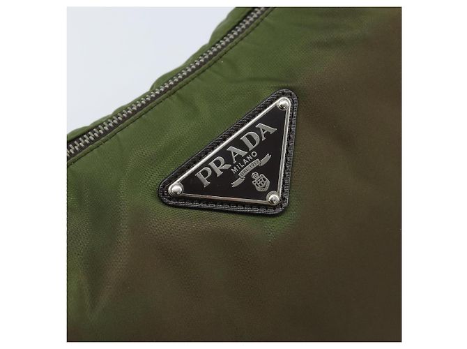 PRADA Schultertasche Nylon Silver Khaki - Ansicht 17
