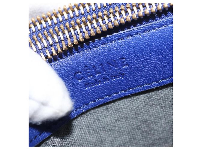Céline CELINE Trio Large Shoulder Bag Leather Blue Gold - vista 18