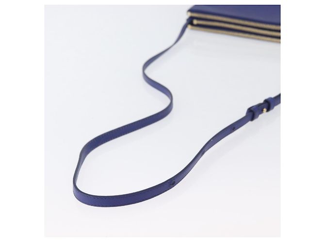 Céline CELINE Trio Large Shoulder Bag Leather Blue Gold - vista 7
