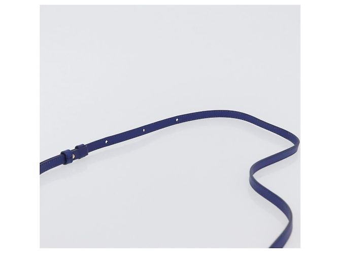 Céline CELINE Trio Large Shoulder Bag Leather Blue Gold - vista 8