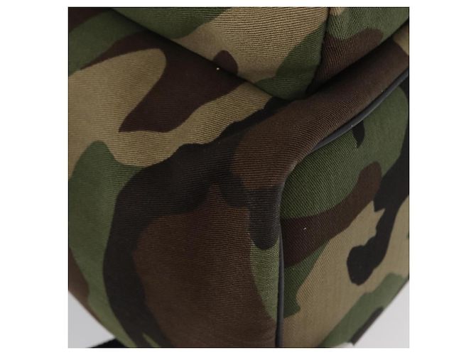 SAINT LAURENT Backpack Canvas Khaki Silver Camouflage - vista 16