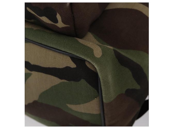 SAINT LAURENT Backpack Canvas Khaki Silver Camouflage - vista 17