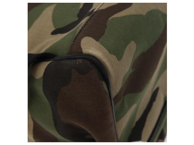 SAINT LAURENT Backpack Canvas Khaki Silver Camouflage - vista 18