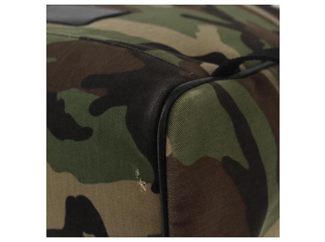 SAINT LAURENT Backpack Canvas Khaki Silver Camouflage - vista 19
