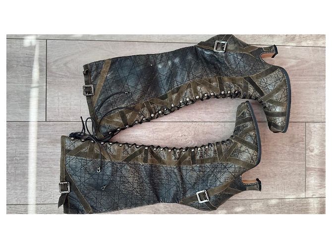 Botas altas para mujer Christian Dior Castaño Gris - vista 14