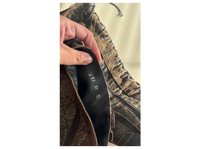 Botas altas para mujer Christian Dior Castaño Gris - vista 3