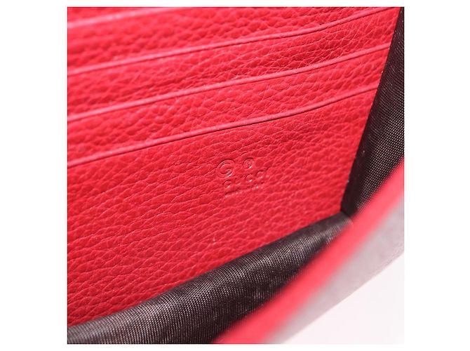 Portafoglio con catena Gucci Interlocking in pelle Rosso - vista 6