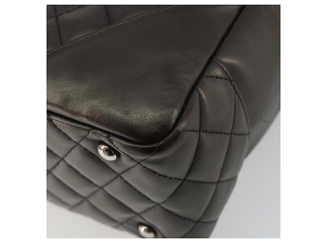 Borsa Bowling Matelassé CHANEL Linea Cambon in Pelle Marrone Scuro CC Auth 198322SAV Argento - vista 10