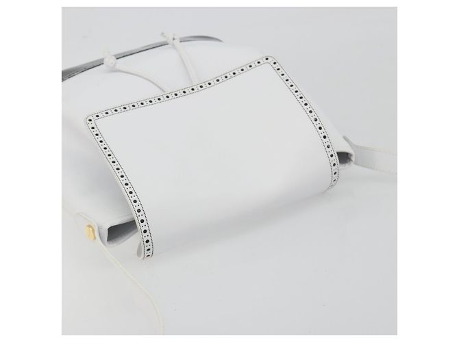 Zaino Salvatore Ferragamo in pelle bianca e oro Auth 197455 Bianco D'oro - vista 6