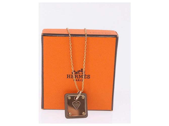 Hermès HERMES Asdu Cool PM Necklace metal Brown Auth 198852V - view 15