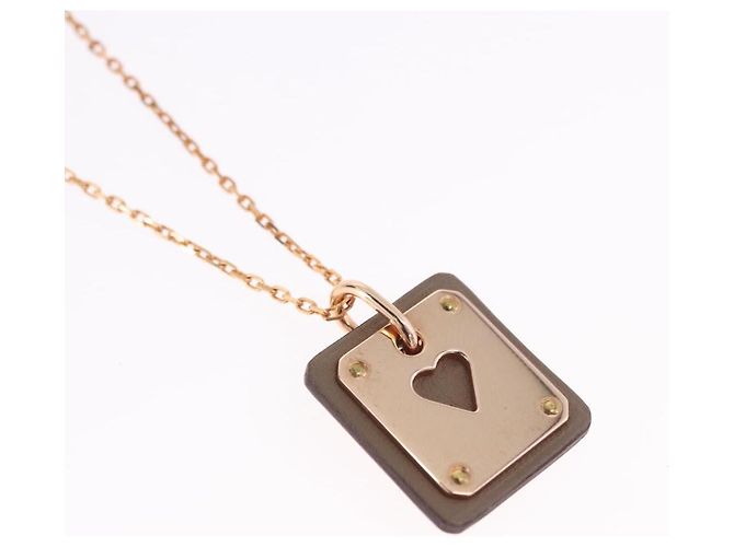 Hermès HERMES Asdu Cool PM Necklace metal Brown Auth 198852V - view 3