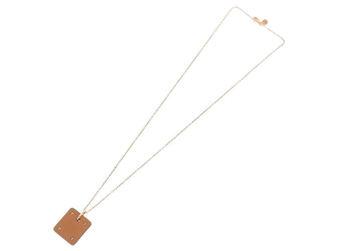 Hermès HERMES Asdu Cool PM Necklace metal Brown Auth 198852V - view 8