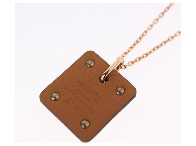 Hermès HERMES Asdu Cool PM Necklace metal Brown Auth 198852V - view 9