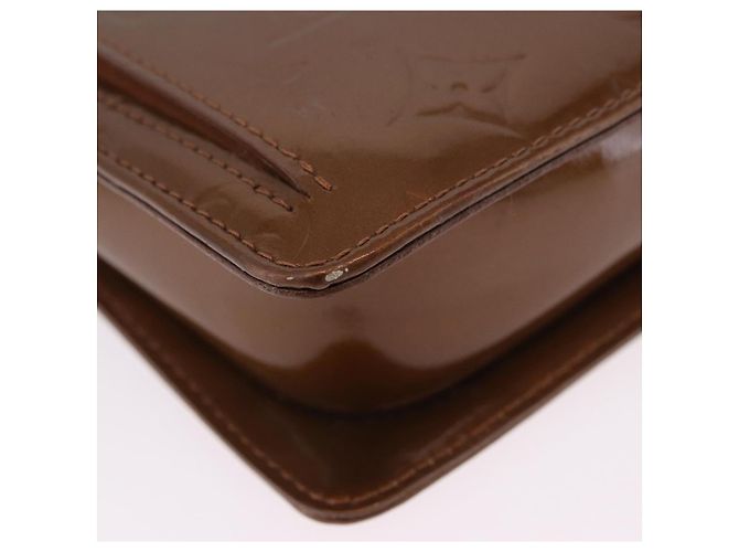 LOUIS VUITTON Monogram Vernis Motto Accessory Pouch Bronze M91138 LV Auth ka5713 Bronce - vista 10
