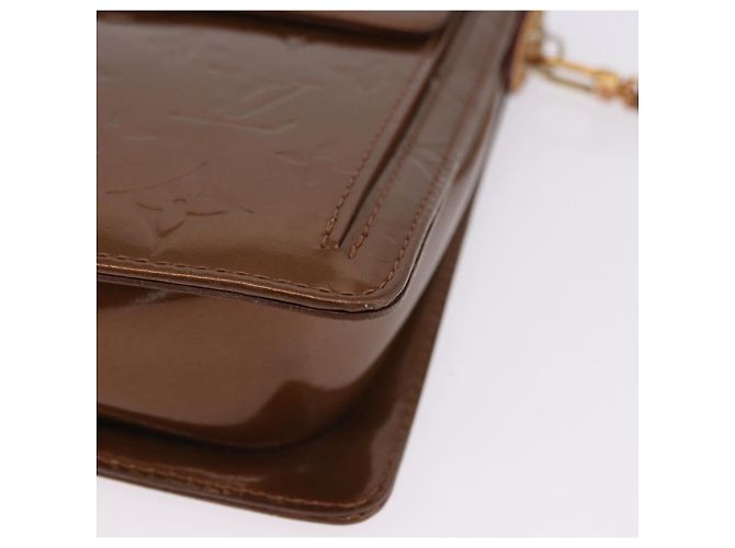 LOUIS VUITTON Monogram Vernis Motto Accessory Pouch Bronze M91138 LV Auth ka5713 Bronce - vista 11