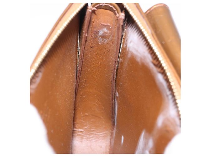 LOUIS VUITTON Monogram Vernis Motto Accessory Pouch Bronze M91138 LV Auth ka5713 Bronce - vista 17