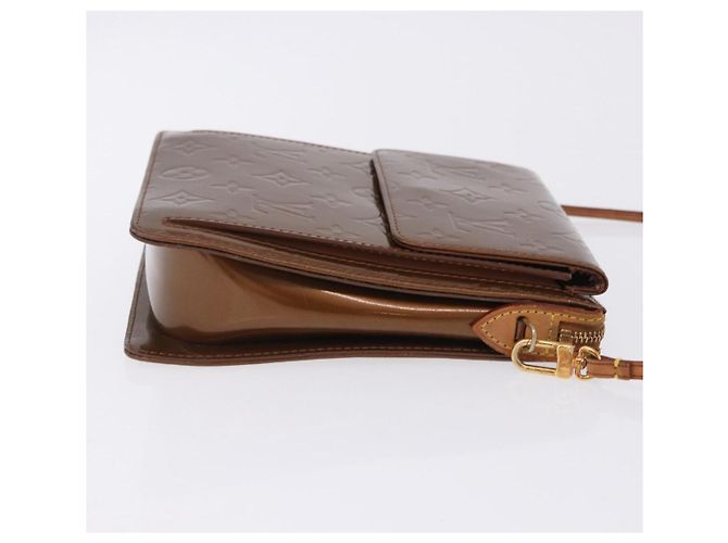LOUIS VUITTON Monogram Vernis Motto Accessory Pouch Bronze M91138 LV Auth ka5713 Bronce - vista 4