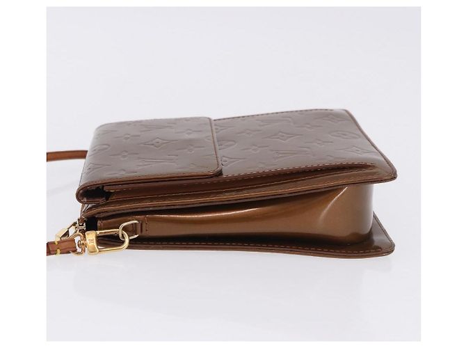 LOUIS VUITTON Monogram Vernis Motto Accessory Pouch Bronze M91138 LV Auth ka5713 Bronce - vista 5