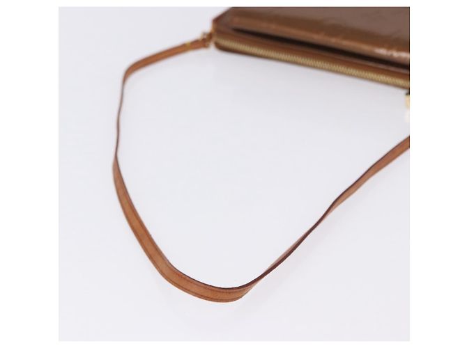LOUIS VUITTON Monogram Vernis Motto Accessory Pouch Bronze M91138 LV Auth ka5713 Bronce - vista 7