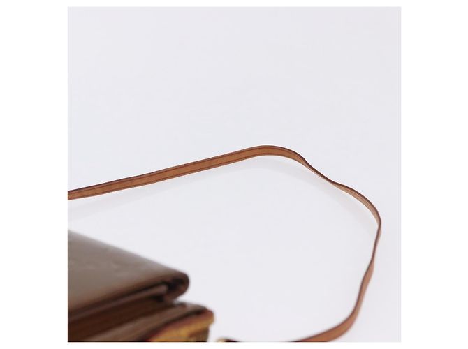 LOUIS VUITTON Monogram Vernis Motto Accessory Pouch Bronze M91138 LV Auth ka5713 Bronce - vista 8
