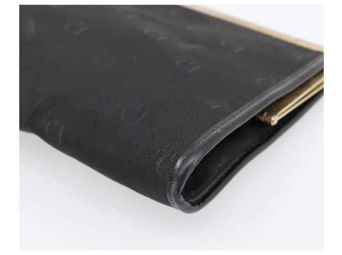 Borsa a Pochette Christian Dior Trotter Canvas Nylon Nero Oro Auth BA15198 D'oro - vista 10