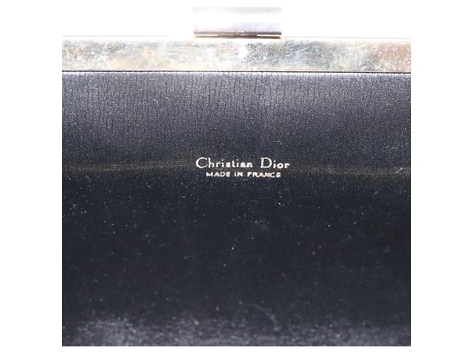 Borsa a Pochette Christian Dior Trotter Canvas Nylon Nero Oro Auth BA15198 D'oro - vista 12