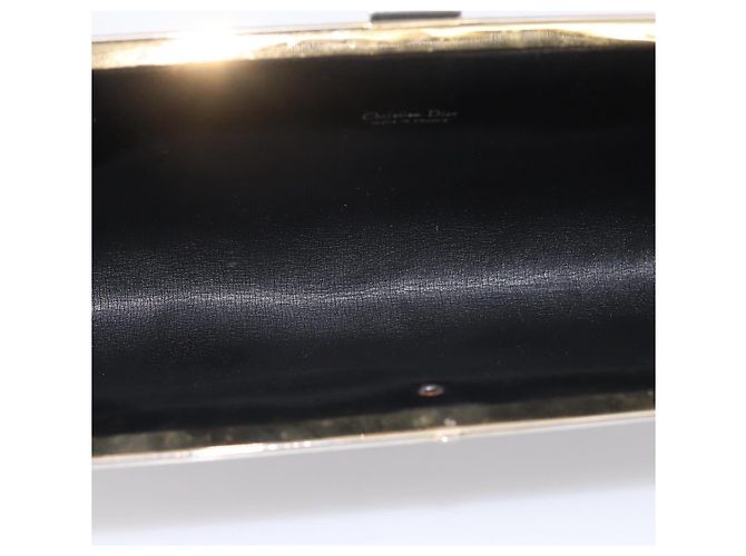 Borsa a Pochette Christian Dior Trotter Canvas Nylon Nero Oro Auth BA15198 D'oro - vista 13