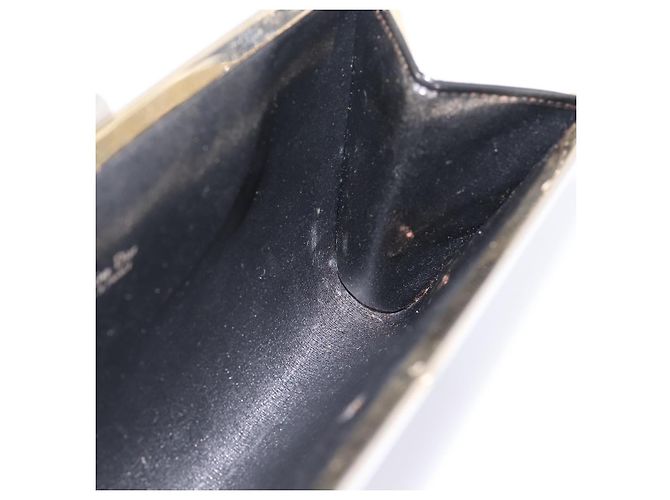 Borsa a Pochette Christian Dior Trotter Canvas Nylon Nero Oro Auth BA15198 D'oro - vista 14
