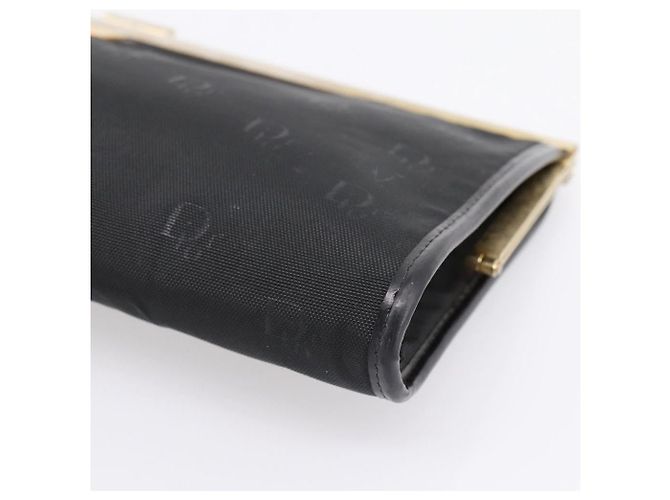 Borsa a Pochette Christian Dior Trotter Canvas Nylon Nero Oro Auth BA15198 D'oro - vista 8