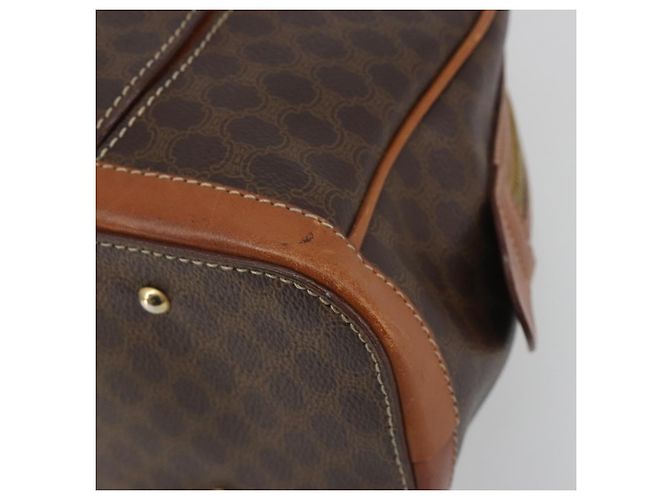 Céline Borsa a mano CELINE Macadam Canvas PVC Leather Brown Gold Auth 196621A Marrone D'oro - vista 10