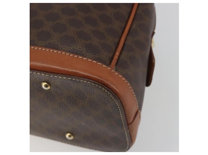 Céline Borsa a mano CELINE Macadam Canvas PVC Leather Brown Gold Auth 196621A Marrone D'oro - vista 12