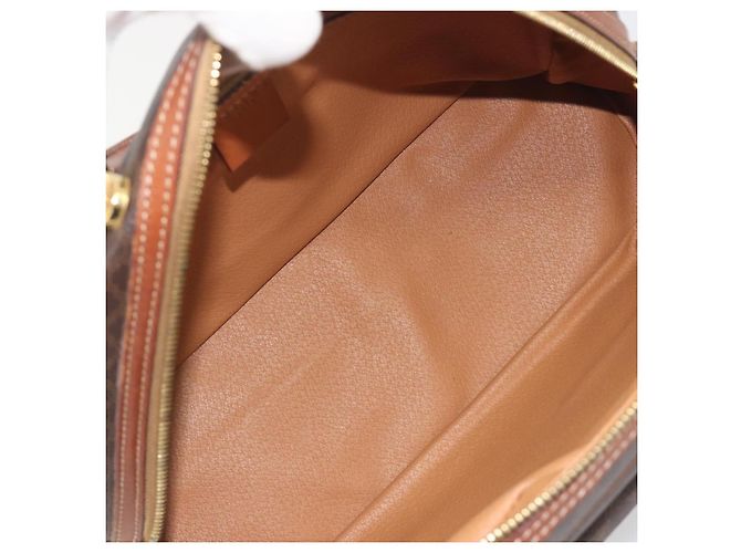 Céline Borsa a mano CELINE Macadam Canvas PVC Leather Brown Gold Auth 196621A Marrone D'oro - vista 18