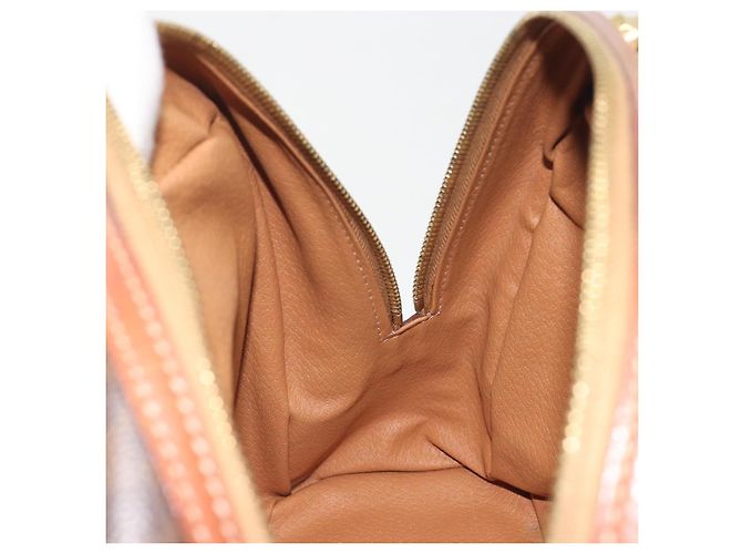 Céline Borsa a mano CELINE Macadam Canvas PVC Leather Brown Gold Auth 196621A Marrone D'oro - vista 20