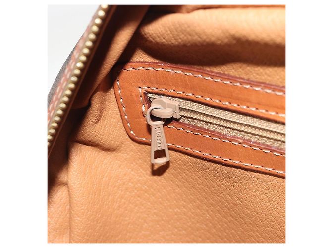 Céline Borsa a mano CELINE Macadam Canvas PVC Leather Brown Gold Auth 196621A Marrone D'oro - vista 21