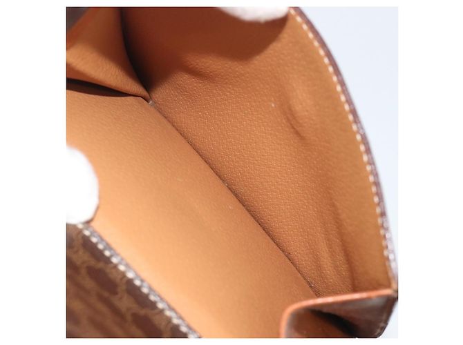 Céline Borsa a mano CELINE Macadam Canvas PVC Leather Brown Gold Auth 196621A Marrone D'oro - vista 23