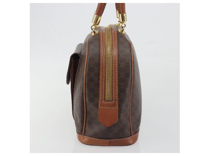 Céline Borsa a mano CELINE Macadam Canvas PVC Leather Brown Gold Auth 196621A Marrone D'oro - vista 5