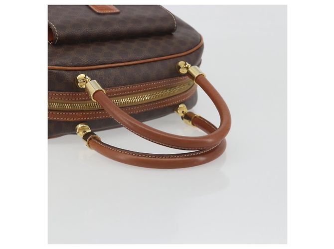 Céline Borsa a mano CELINE Macadam Canvas PVC Leather Brown Gold Auth 196621A Marrone D'oro - vista 7