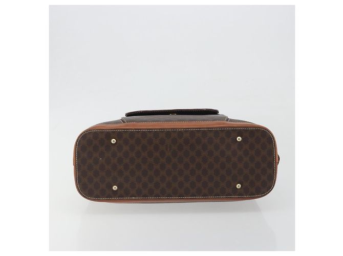 Céline Borsa a mano CELINE Macadam Canvas PVC Leather Brown Gold Auth 196621A Marrone D'oro - vista 9
