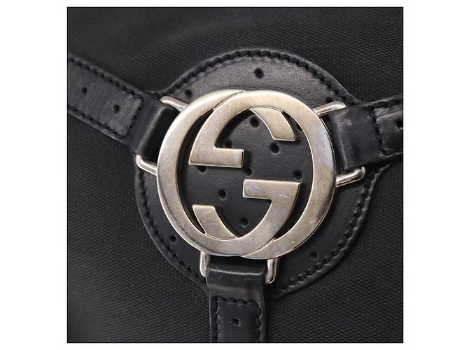 Borsa a tracolla GUCCI Interlocking Canvas Black Silver 114879 Auth am12452A Nero Argento - vista 15