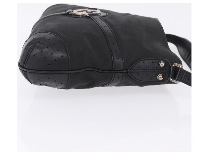 Borsa a tracolla GUCCI Interlocking Canvas Black Silver 114879 Auth am12452A Nero Argento - vista 4