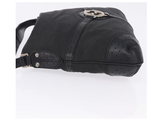 Borsa a tracolla GUCCI Interlocking Canvas Black Silver 114879 Auth am12452A Nero Argento - vista 5