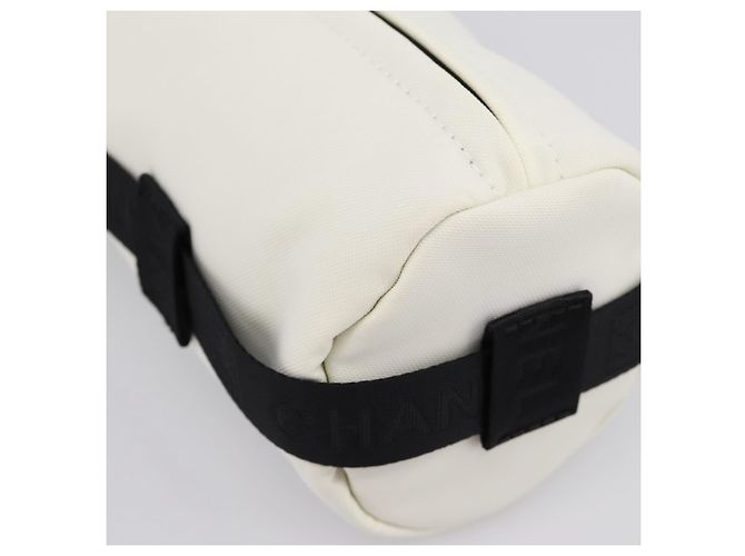 CHANEL Sport-Getränkehalter Nylon White Black CC Auth ka5764A Schwarz Weiß - Ansicht 13