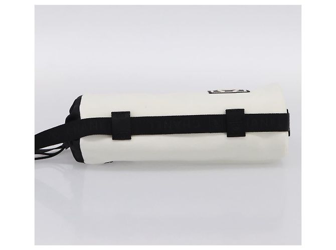 CHANEL Sport-Getränkehalter Nylon White Black CC Auth ka5764A Schwarz Weiß - Ansicht 4
