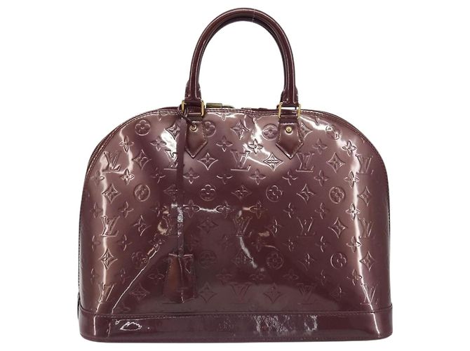 LOUIS VUITTON Monogram Vernis Alma GM Hand Bag Violet M93594 LV Auth 195927V Porpora - vista 2