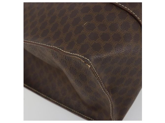Céline Borsa Tote CELINE Macadam Canvas PVC Pelle Marrone Oro Auth mr2848 D'oro - vista 11