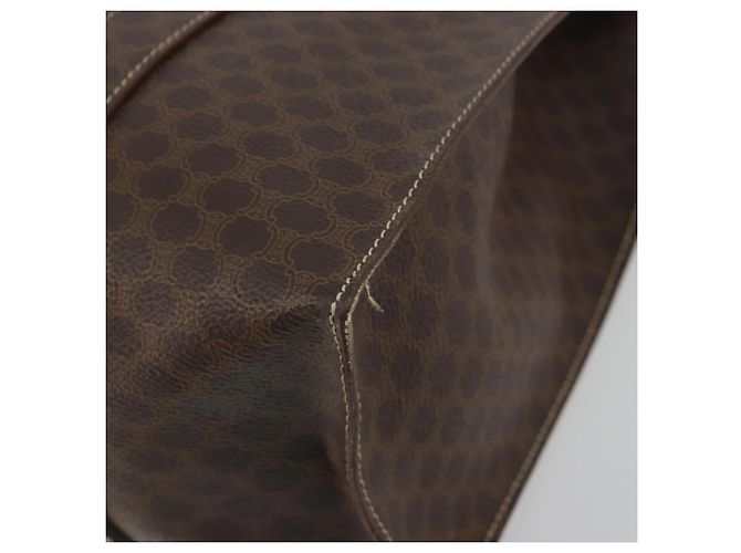 Céline Borsa Tote CELINE Macadam Canvas PVC Pelle Marrone Oro Auth mr2848 D'oro - vista 12