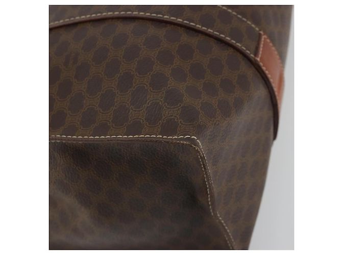 Céline Borsa Tote CELINE Macadam Canvas PVC Pelle Marrone Oro Auth mr2848 D'oro - vista 13