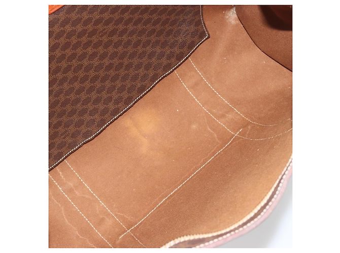 Céline Borsa Tote CELINE Macadam Canvas PVC Pelle Marrone Oro Auth mr2848 D'oro - vista 18