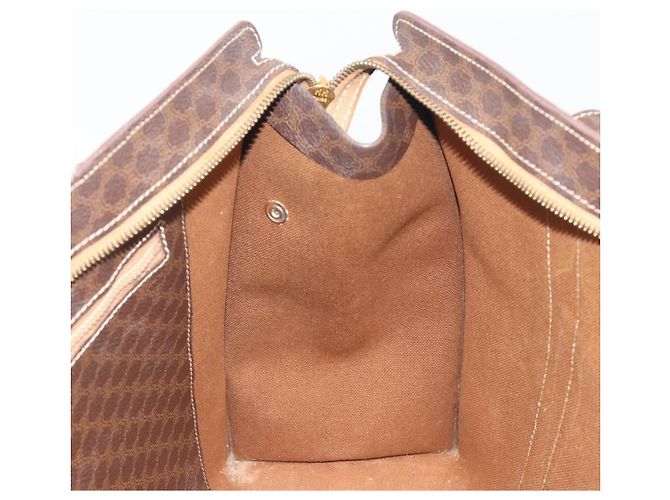 Céline Borsa Tote CELINE Macadam Canvas PVC Pelle Marrone Oro Auth mr2848 D'oro - vista 19